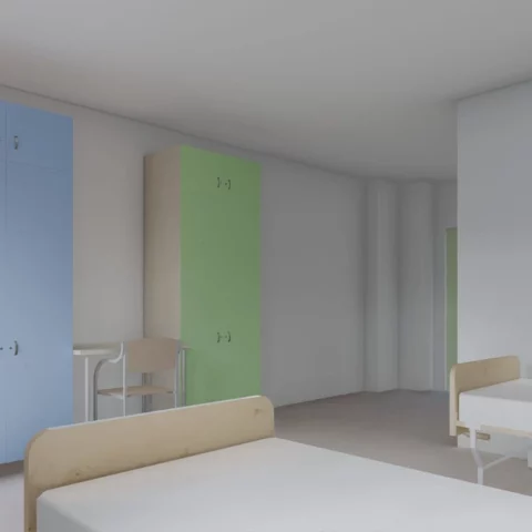 Progetto completo di arredo camera realizzato da Deus Design